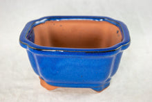 Rectangular Blue Shohin Bonsai Pot - 6.25"x 5.25"x 3"